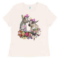 Bone floral baby goats Ladies Tee - RanaPortraitStore