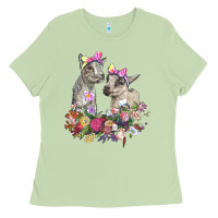 Matcha floral baby goats Ladies Tee - RanaPortraitStore