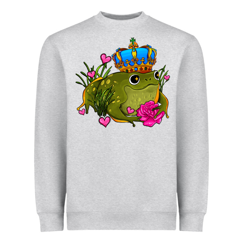Valentines Day Frog Prince Olivia Heavyweight Sweatshirt by OliviaCreatesArt | Teevron