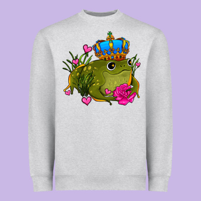Valentines Day Frog Prince Olivia Heavyweight Sweatshirt Designed By Oliviacreatesart