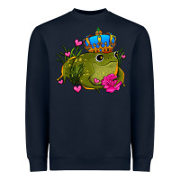 Navy valentines day frog prince olivia Heavyweight Sweatshirt - OliviaCreatesArt