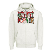 Oatmeal Heather santa's favorite baseball player for christmas Zipper Hoodie - FaDigitalArtStudio