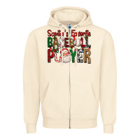 Sandshell santa's favorite baseball player for christmas Zipper Hoodie - FaDigitalArtStudio
