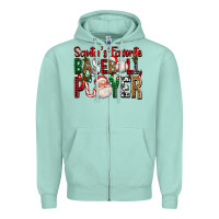 Seafoam santa's favorite baseball player for christmas Zipper Hoodie - FaDigitalArtStudio