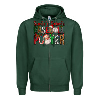 Sports Green santa's favorite baseball player for christmas Zipper Hoodie - FaDigitalArtStudio