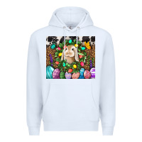 White Easter Bunny Tumbler Premium Hoodie - BundleAndBundleShop