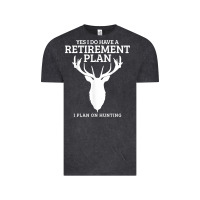 Vintage Black Hunting Retirement Plan Funny Elk Deer Retired Hunter Gift Vintage Tee - longCreatives
