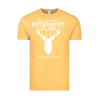 Vintage Mustard Hunting Retirement Plan Funny Elk Deer Retired Hunter Gift Vintage Tee - longCreatives