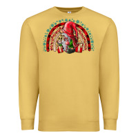 Antique Gold festive gnome with gifts Premium Sweatshirt - CowhideDigitalArt