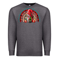 Charcoal Heather festive gnome with gifts Premium Sweatshirt - CowhideDigitalArt