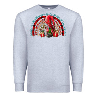 Heather Grey festive gnome with gifts Premium Sweatshirt - CowhideDigitalArt