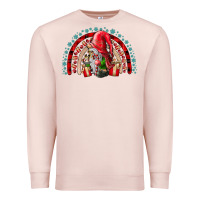 Pale Pink festive gnome with gifts Premium Sweatshirt - CowhideDigitalArt