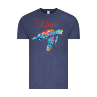 Vintage Denim kauai hawaii watercolor sea turtle souvenir Vintage Tee - longCreatives