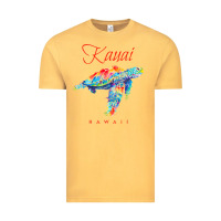 Vintage Mustard kauai hawaii watercolor sea turtle souvenir Vintage Tee - longCreatives