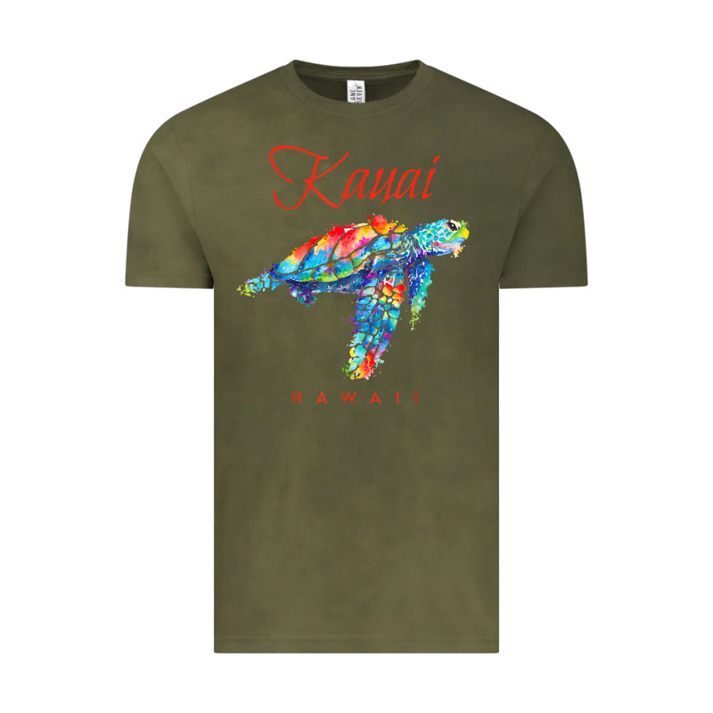 Kauai Hawaii Watercolor Sea Turtle Souvenir Vintage Tee by longCreatives | Teevron