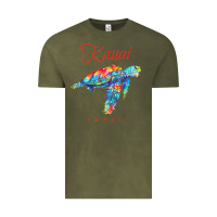 Vintage Olive kauai hawaii watercolor sea turtle souvenir Vintage Tee - longCreatives