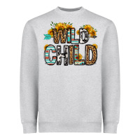 Heather Grey wild child Heavyweight Sweatshirt - OliviaCreatesArt