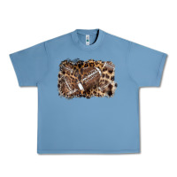 Pebble Blue Football background leopard Urban Heavy Tee - NancyCooperArtShop