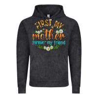 Vintage Black First My Mother Forever My Friend with Daisies Vintage Hoodie - texasbilliewilder