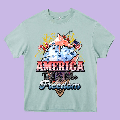 America Ice Cream Heavy Core Tee Designed By Nancycooperartshop