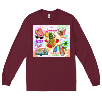 Burgundy summer beach Long Sleeve Tee - TumblerDesignByShophia