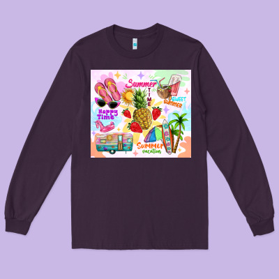 Summer Beach Long Sleeve Tee Designed By Tumblerdesignbyshophia