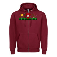 Burgundy trophy cup american football uniform libbey glass Zipper Hoodie - BundleAndBundleShop
