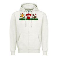 Oatmeal Heather trophy cup american football uniform libbey glass Zipper Hoodie - BundleAndBundleShop