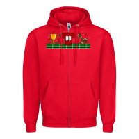 Red trophy cup american football uniform libbey glass Zipper Hoodie - BundleAndBundleShop