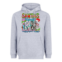Heather Grey Santa's Favorite RN Registered Nurse Heavyweight Hoodie - CowhideDigitalArt