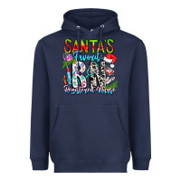 Navy Santa's Favorite RN Registered Nurse Heavyweight Hoodie - CowhideDigitalArt