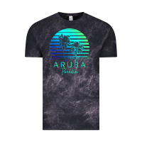 Cloud Black Vintage Aruba Beach Tropical Vibes Vacation Souvenir Gift Vintage Tee - longCreatives