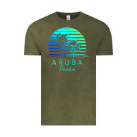 Vintage Olive Vintage Aruba Beach Tropical Vibes Vacation Souvenir Gift Vintage Tee - longCreatives
