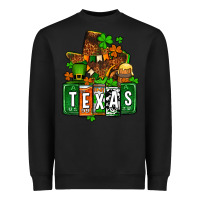 Black St. Patrick's Texas map Heavyweight Sweatshirt - OliviaCreatesArt