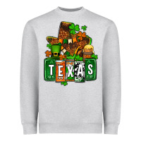 Heather Grey St. Patrick's Texas map Heavyweight Sweatshirt - OliviaCreatesArt