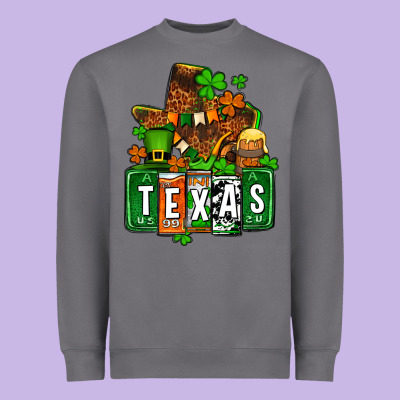 St. Patrick's Texas Map Heavyweight Sweatshirt Designed By Oliviacreatesart