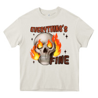 Cream everythings fine Heavy Core Tee - JahusDesignShop