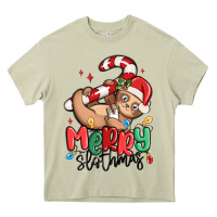 Mossy merry slothmas Heavy Core Tee - MaliasSmallBusiness