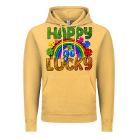 Vintage Mustard Happy go lucky LGBTQ+ Vintage Hoodie - NancyCooperArtShop