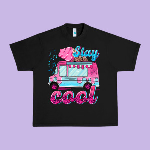 Stay Cool With Ice Cream Van Summer Urban Heavy Tee Designed By Nancycooperartshop