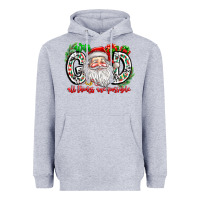 Heather Grey with god all things are possible santa Heavyweight Hoodie - CowhideDigitalArt