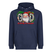 Navy with god all things are possible santa Heavyweight Hoodie - CowhideDigitalArt