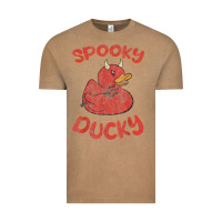 Vintage Coffee spooky devil rubber duck halloween Vintage Tee - longCreatives