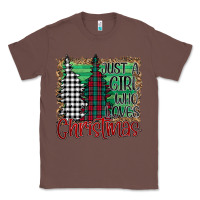 Chestnut Womens Just a Girl Who Loves Christmas Funny Classic Tee - Bettercallsaul