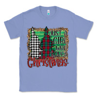 Colony Blue Womens Just a Girl Who Loves Christmas Funny Classic Tee - Bettercallsaul