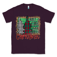 Plum Womens Just a Girl Who Loves Christmas Funny Classic Tee - Bettercallsaul