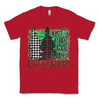Red Womens Just a Girl Who Loves Christmas Funny Classic Tee - Bettercallsaul