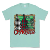 Seafoam Womens Just a Girl Who Loves Christmas Funny Classic Tee - Bettercallsaul