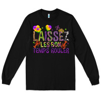Black Loissez les bon temps rouler with balloon Long Sleeve Tee - HowdyJamesFarm