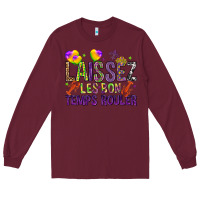 Burgundy Loissez les bon temps rouler with balloon Long Sleeve Tee - HowdyJamesFarm